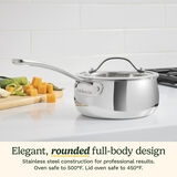 PureClad&trade; Triple-Ply 1.5 Qt. Stainless Steel Saucepan with Cover