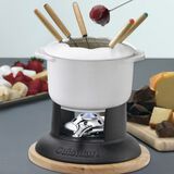 Discontinued 12 Piece White Enamel Cast Iron Fondue Set 1