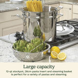 Chef's Classic&trade; Stainless 12 Quart Pasta/Steamer 4 Piece Set