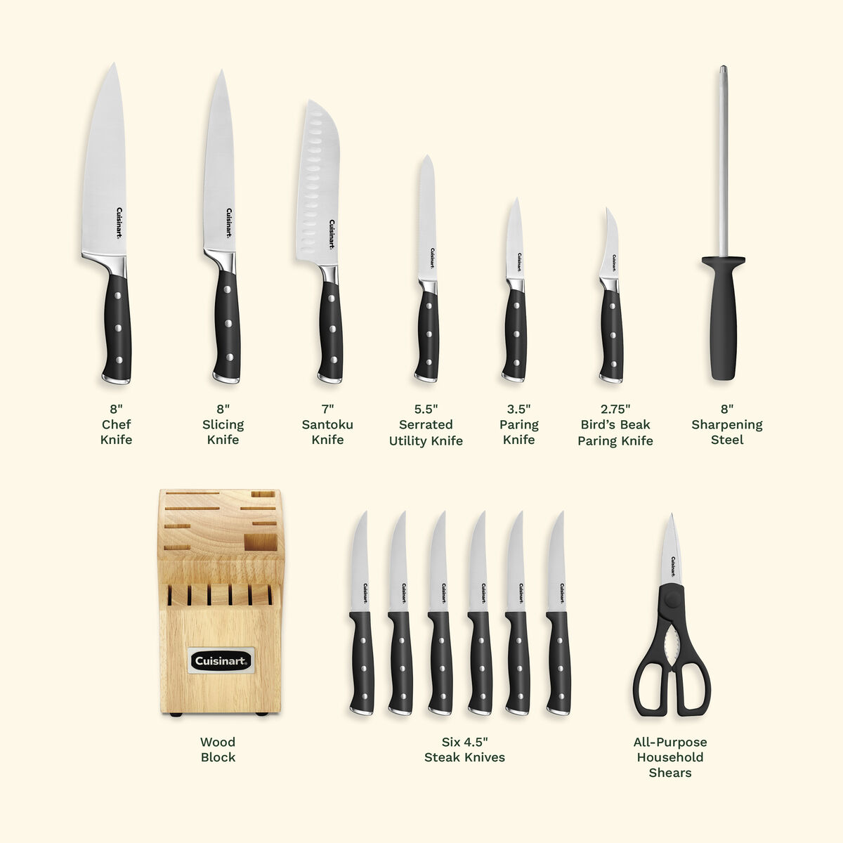 Triple Rivet 15 Piece Cutlery Set With Block 6