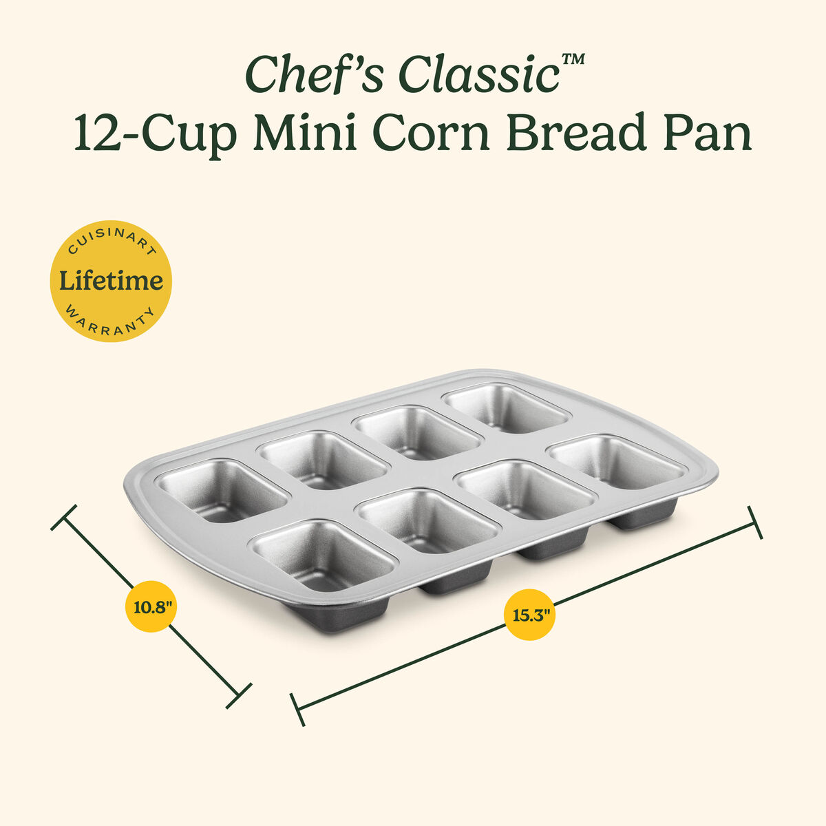 Chef's Classic&trade; Non-Stick 8-Cup Mini Cornbread Pan 5