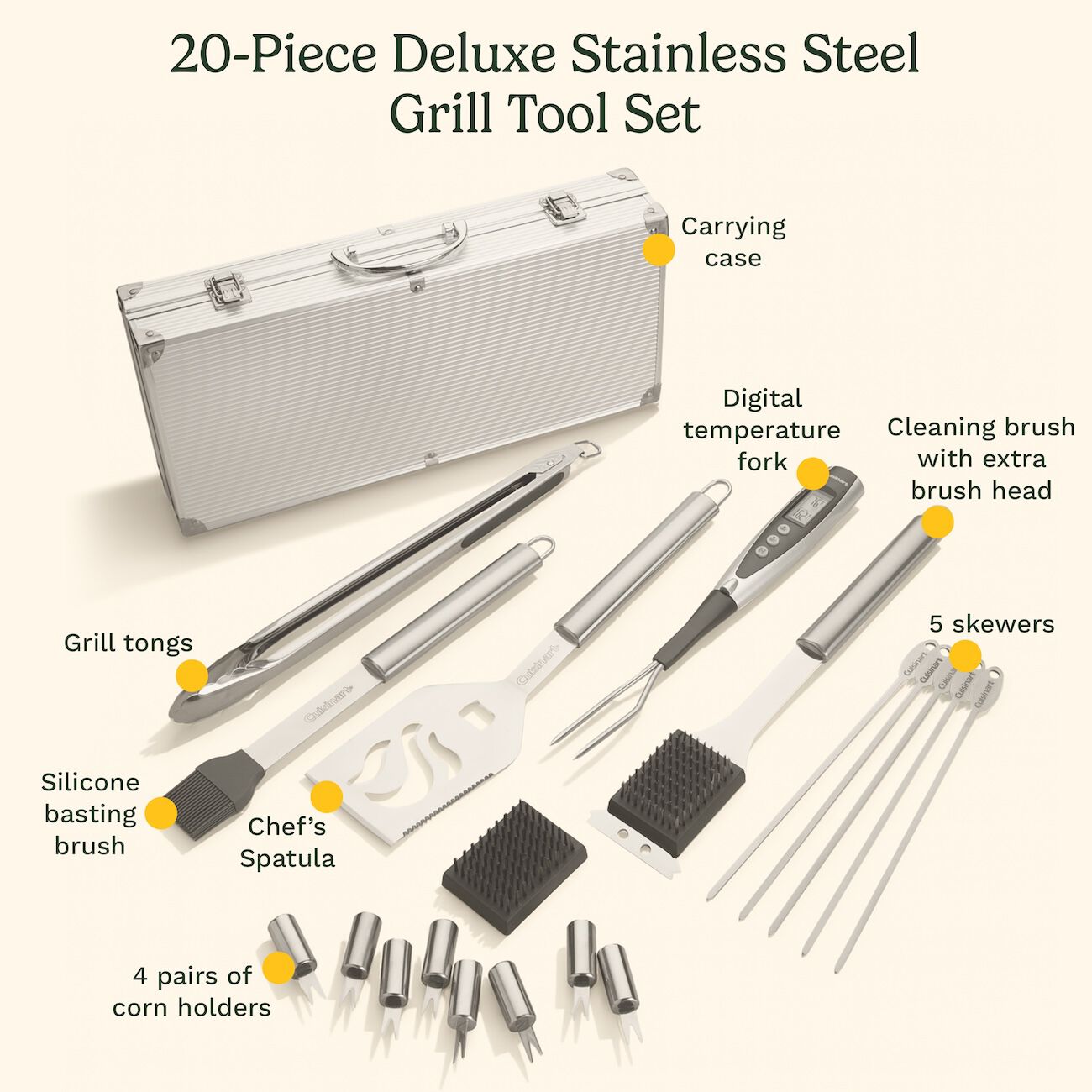Deluxe Grill Set (20-Piece) | Cuisinart Grilling Tools and Sets