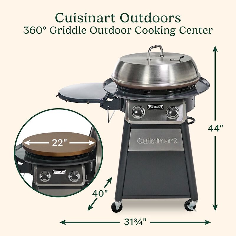 Cooktop Round Griddle Outdoor 360° Griddle Cooking Center Cuisinart