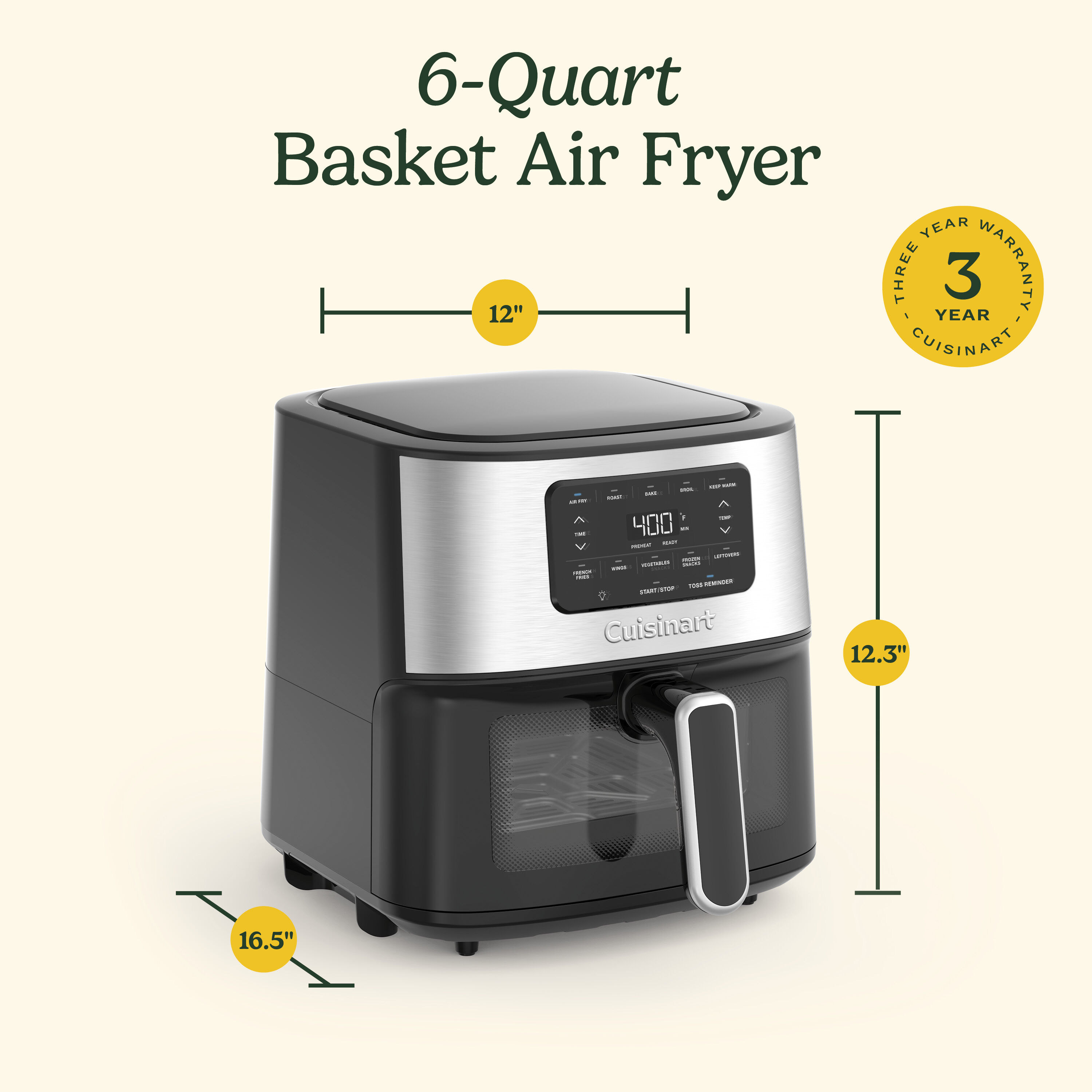 Large Digital Air Fryer, 6-qt Basket (AIR-200) - Cuisinart