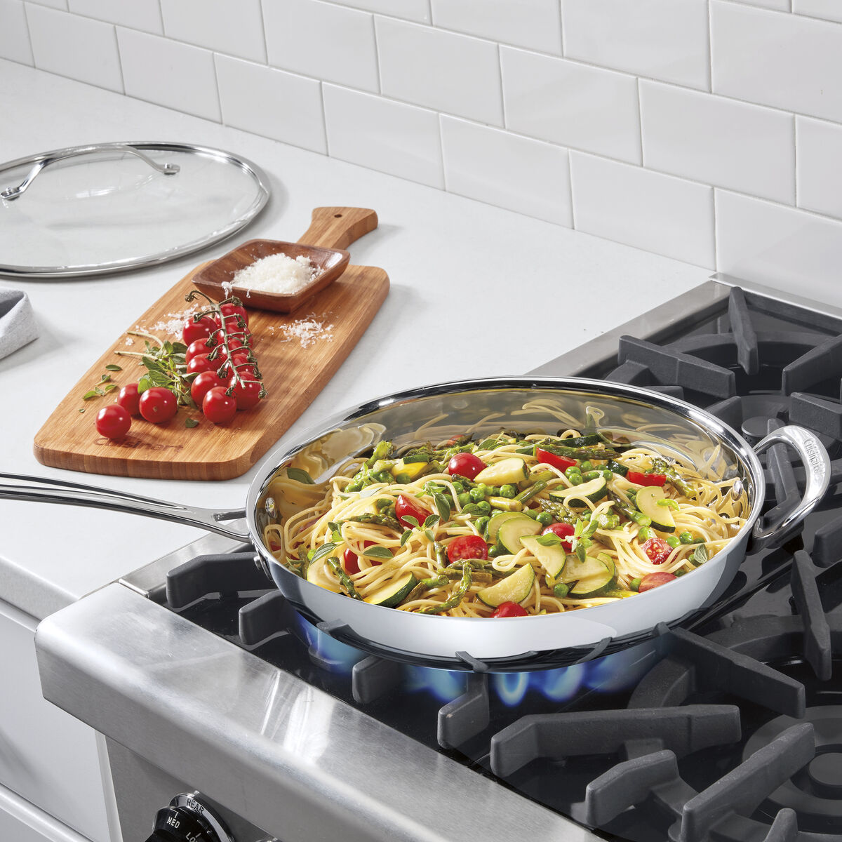 PureClad&trade; Triple-Ply 12" Stainless Steel Skillet with Helper Handle and Cover 3