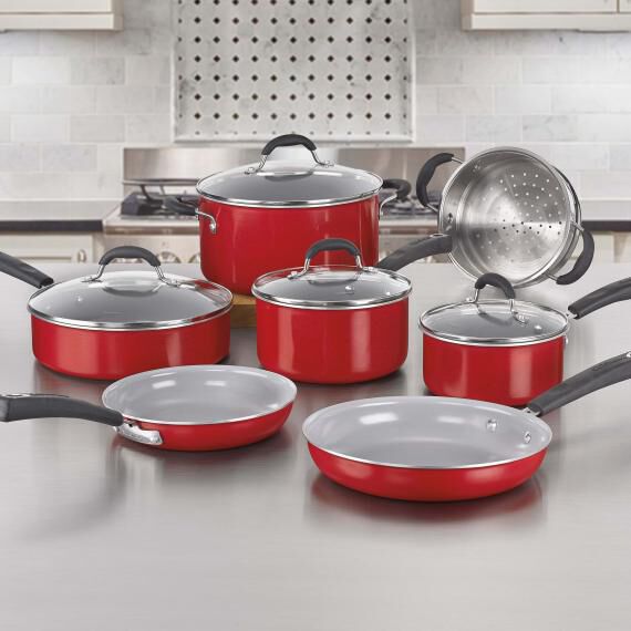 11-Pc Set Ceramica XT Nonstick Cookware (Red) - Cuisinart