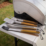 4 Piece Ash Wood Grill Tool Set 6