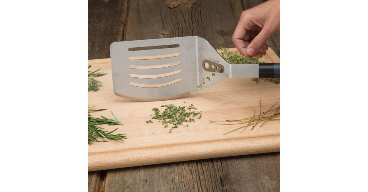 Stainless Steel 3-in-1 BBQ Spatula - Herb Stripper, Chopper and Spatula 1