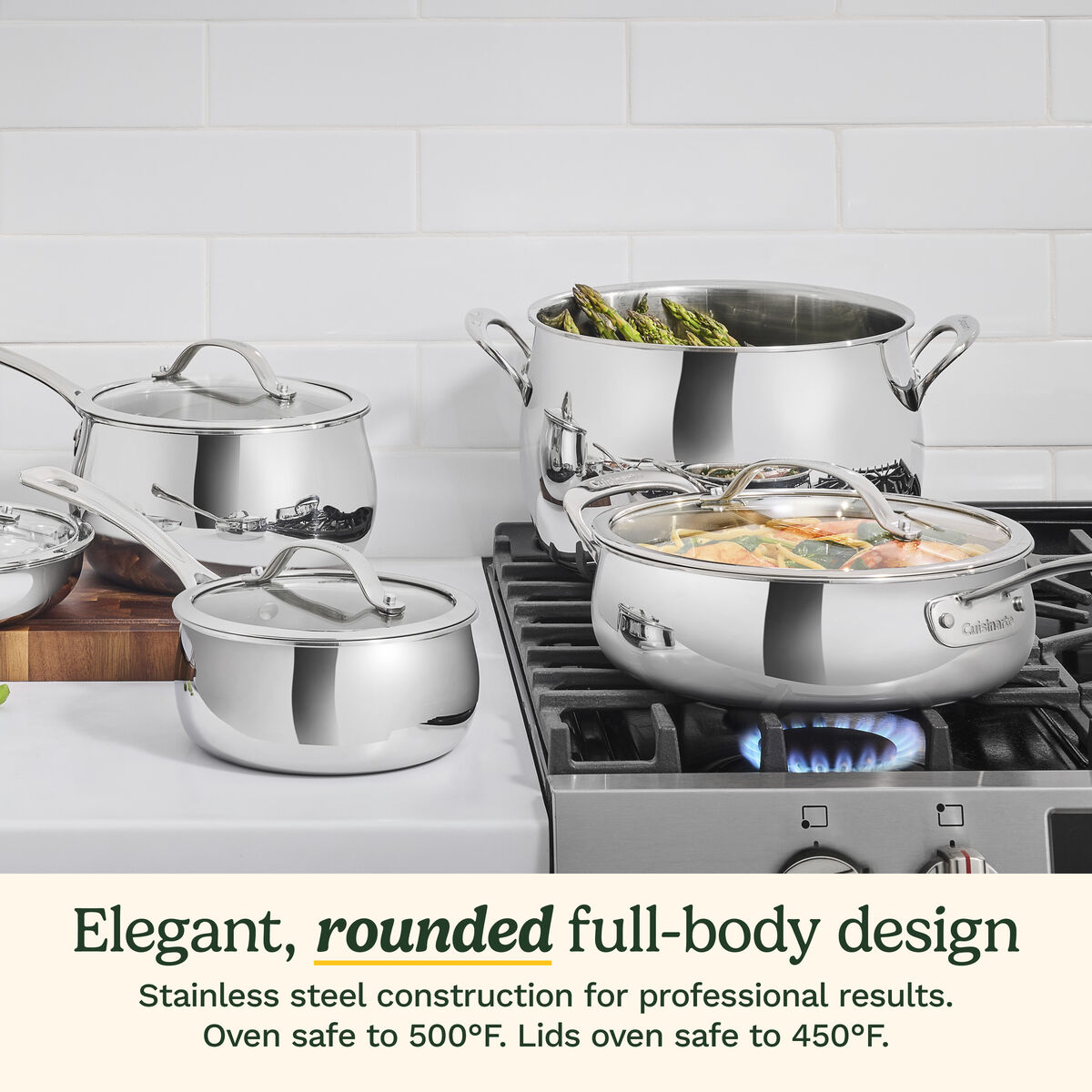 12-Pc PureClad&trade; Triple-Ply Stainless Steel Cookware Set