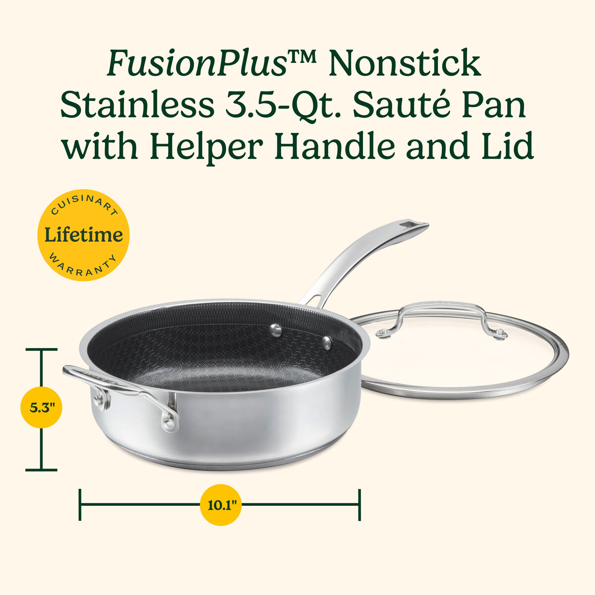 FusionPlus&reg; Hybrid 3.5qt Saut&eacute; Pan with Cast HH & Lid 9