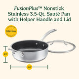 FusionPlus&reg; Hybrid 3.5qt Saut&eacute; Pan with Cast HH & Lid 9