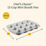Chef's Classic&trade; Non-Stick 12-Cup Mini Fluted Cake Pan 5