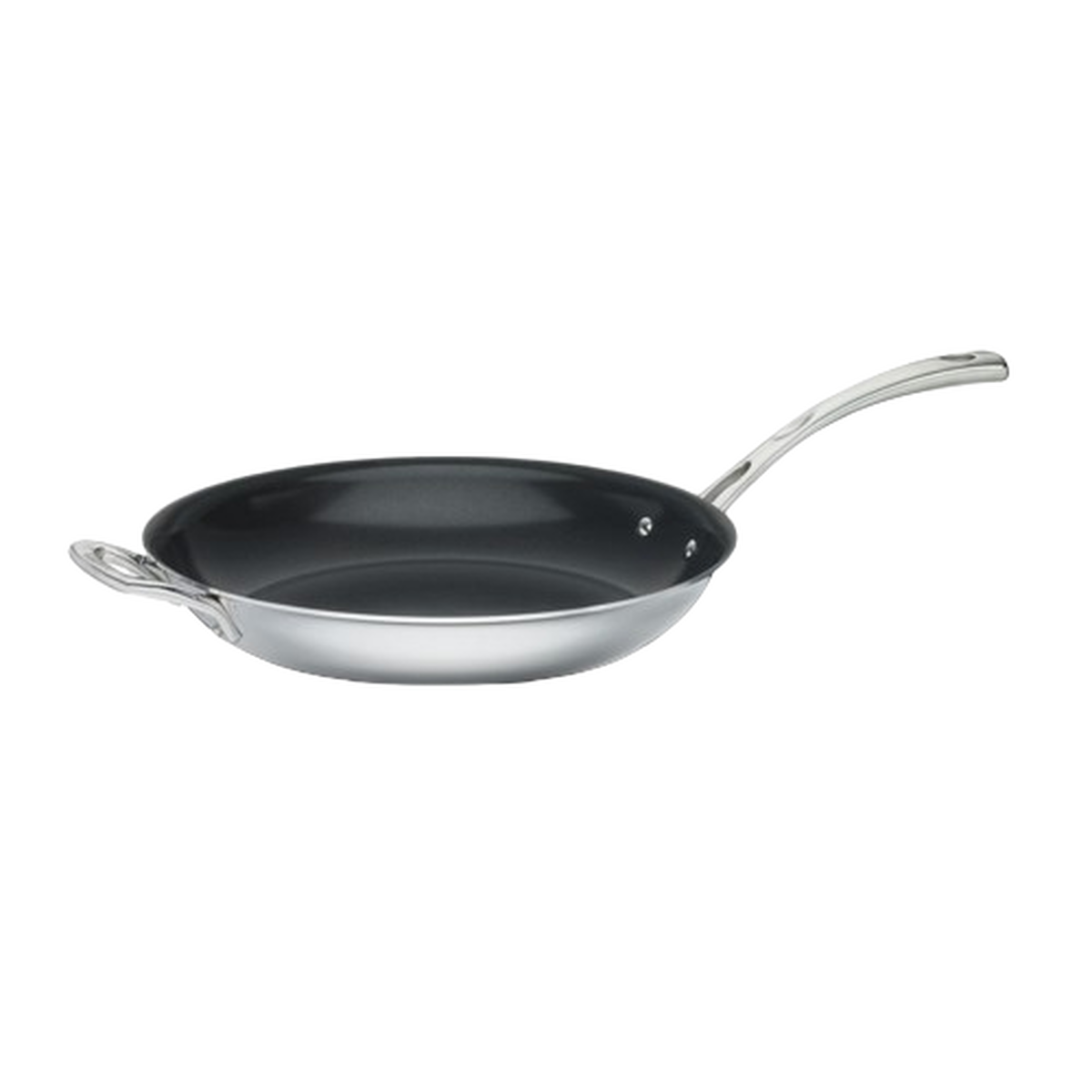 French Classic Tri-Ply Stainless Cookware 12" Nonstick Frying Pan with Helper Handle