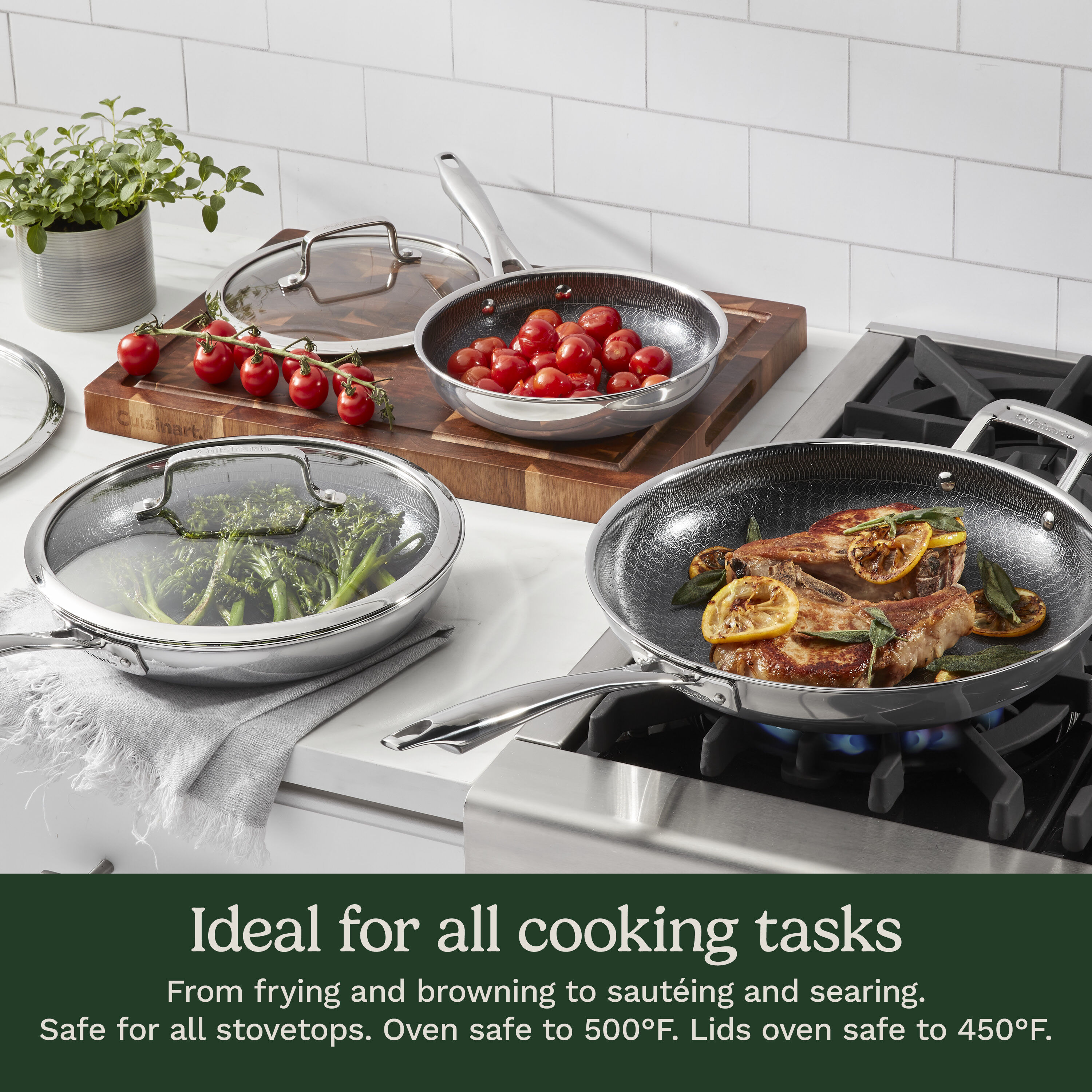 6-Pc FusionElite+ Nonstick Stainless Steel Skillet Set - Cuisinart