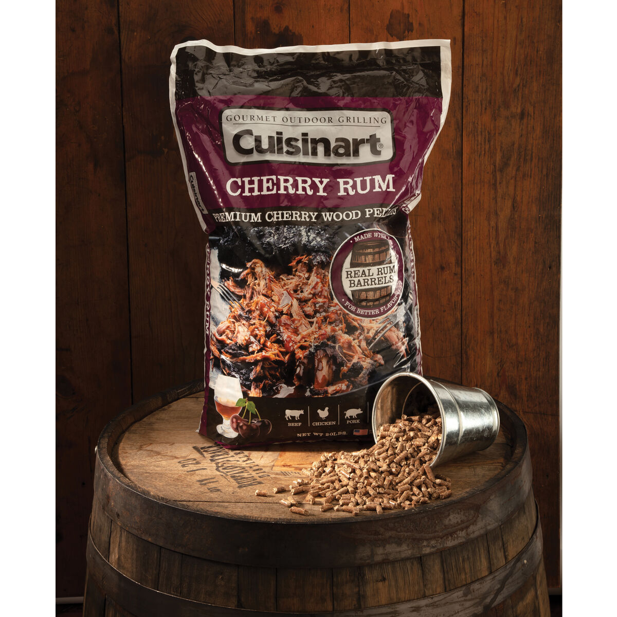 Discontinued Premium Cherry Rum BBQ Smoking Pellets - 20 lb Bag