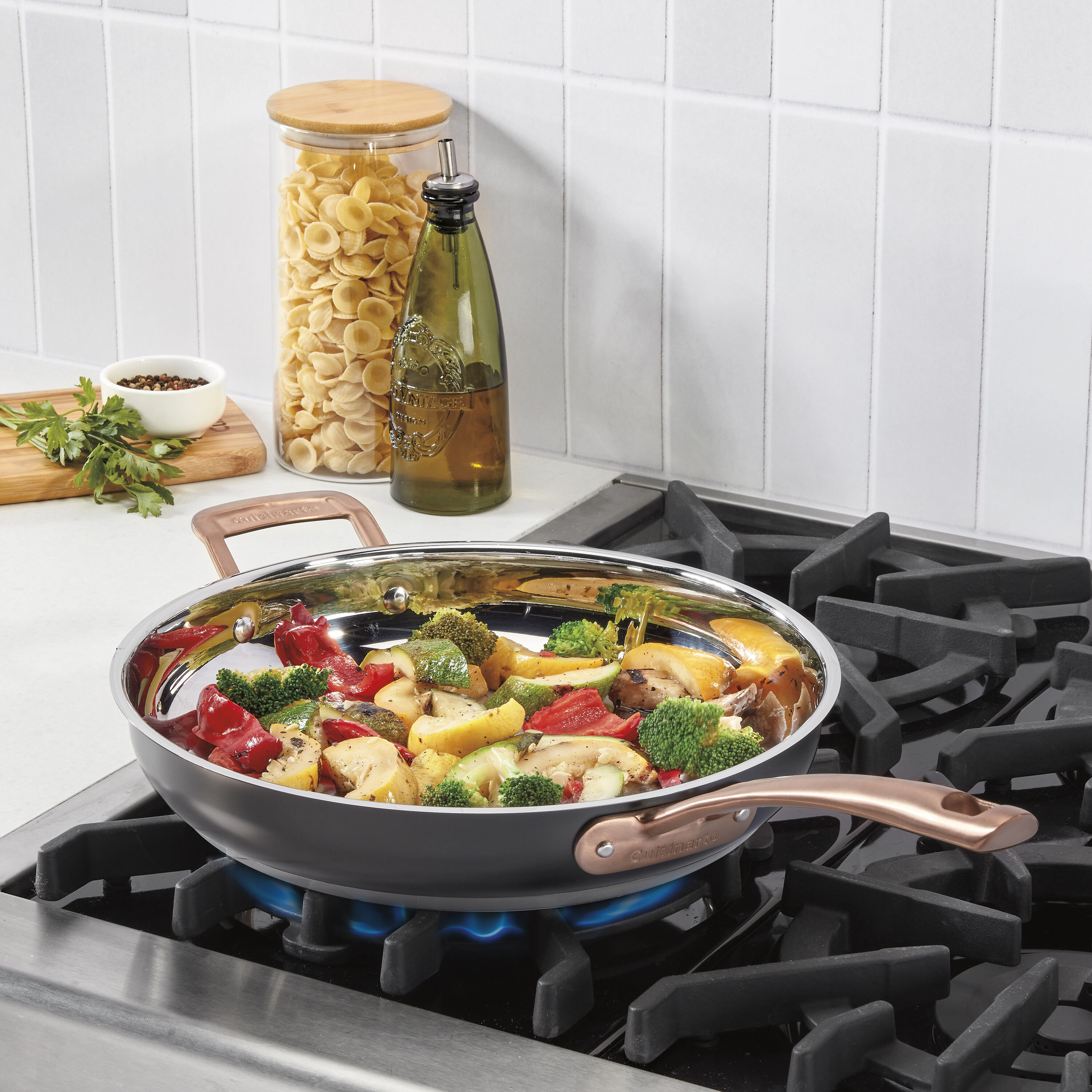 Matte Black Elegance 12” Skillet w Helper Handle - Cuisinart