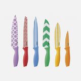 Discontinued 12 Piece Printed Color Knife Set with Blade Guards 1