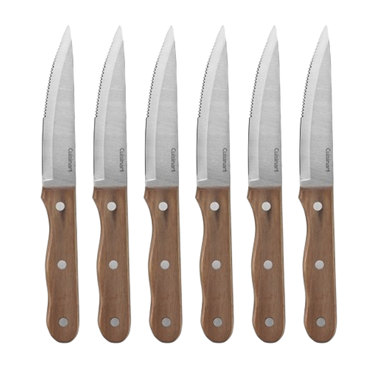 6 Piece Triple Rivet Walnut Steak Knife Set 1