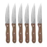 6 Piece Triple Rivet Walnut Steak Knife Set 1