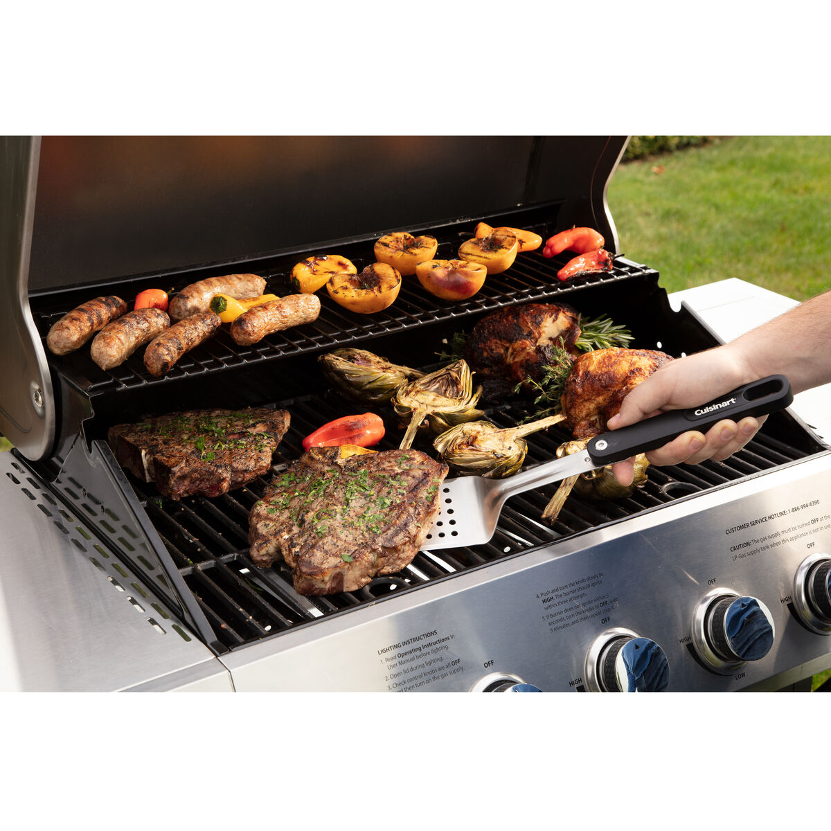 4 Piece Ash Wood Grill Tool Set 4