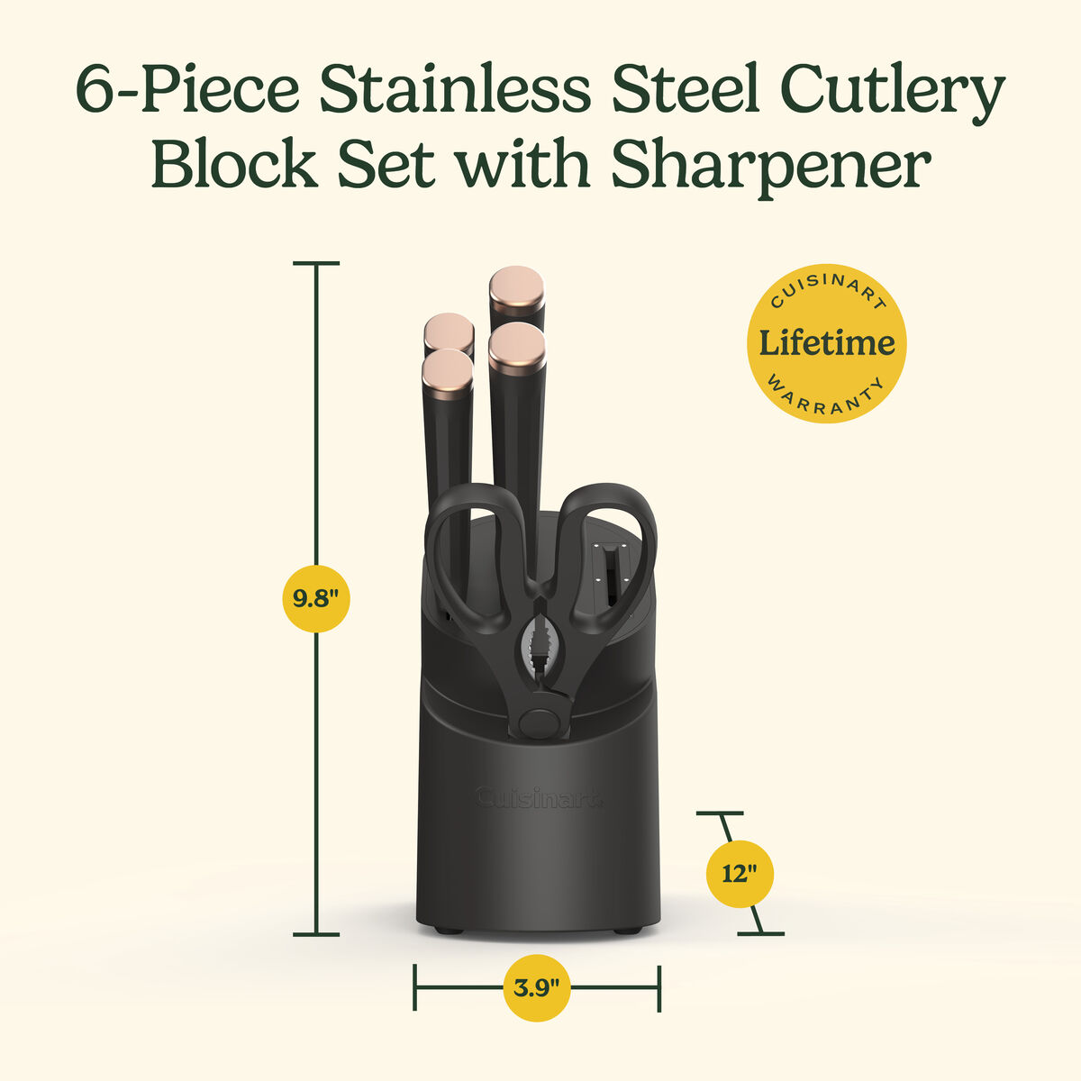 Artisan Elite Stainless Steel Cutlery 6 Piece Knife Block Set 7