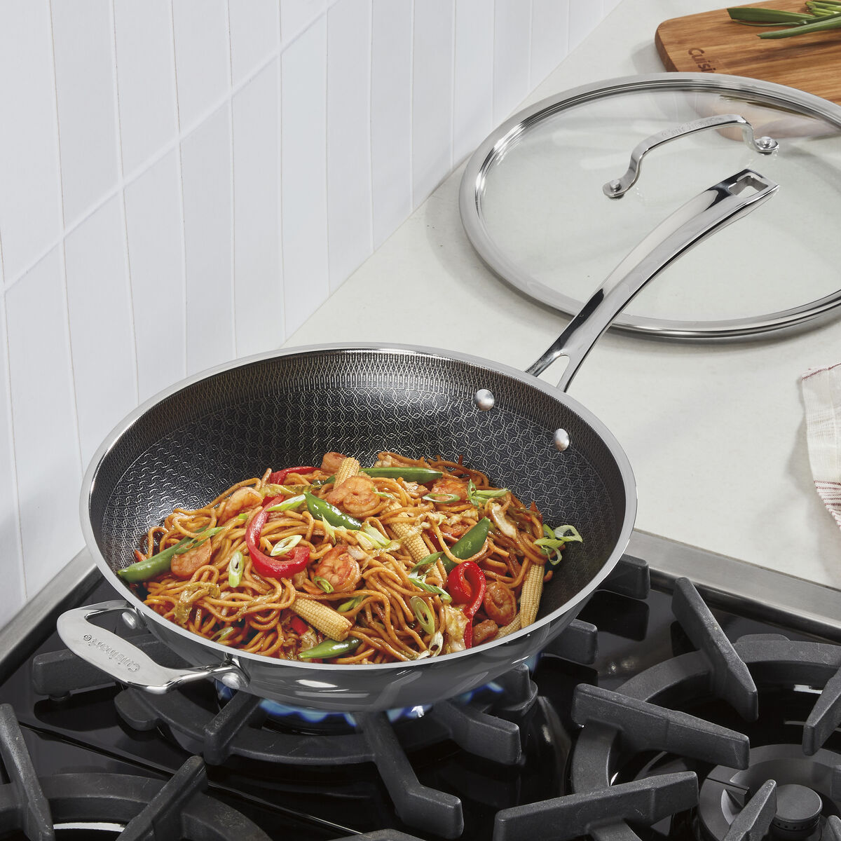 FusionPlus&reg; Hybrid Stainless Steel 12" Wok with Cover and Helper Handle 2