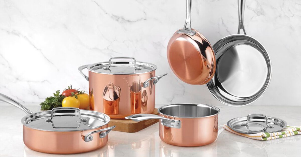 Discontinued Copper Collection Tri-Ply Cookware 8 Piece Tri-Ply Cookware Set 1