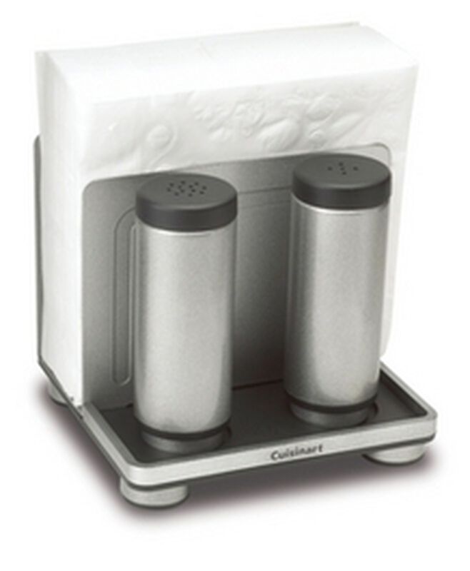Discontinued Stainless Steel Napkin Holder and Shaker Set
