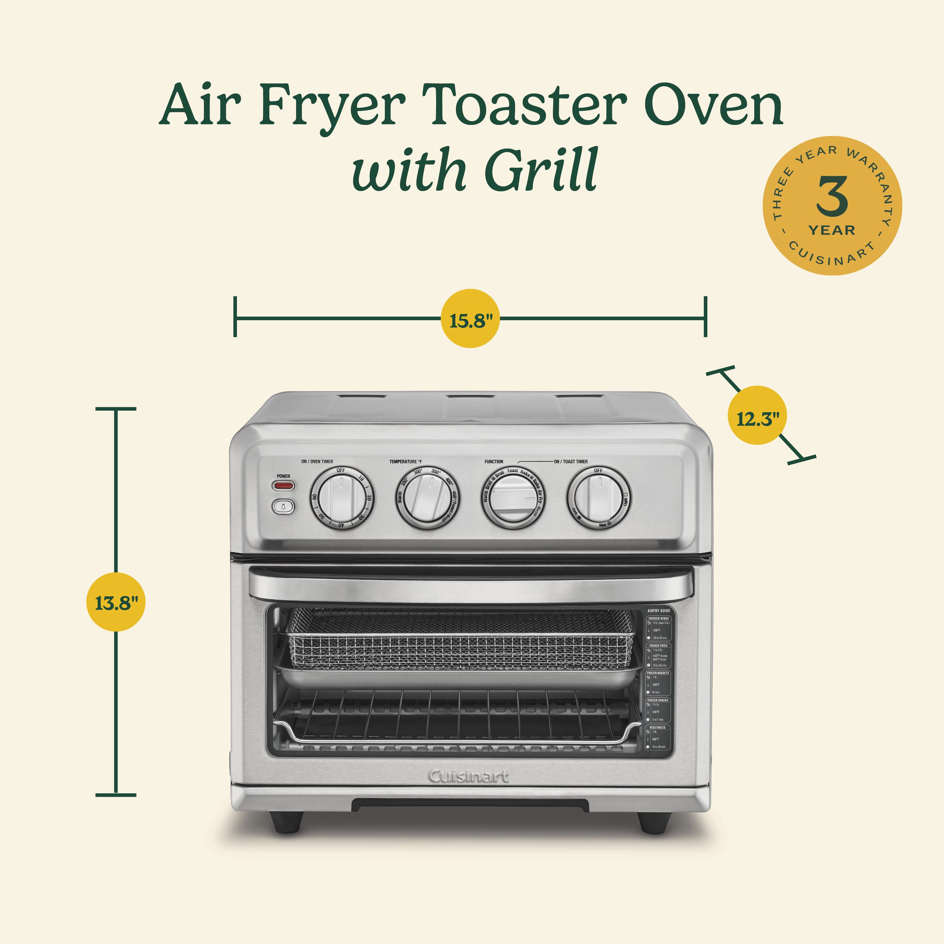 Air Fryer Toaster Oven with Grill (TOA-70NAS) | $40 Off! - Cuisinart