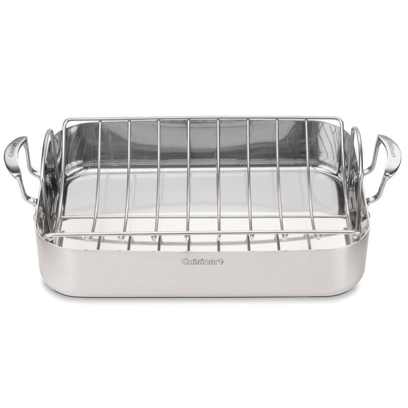 MultiClad Pro Triple Ply Stainless Cookware 16" Roasting Pan with Rack