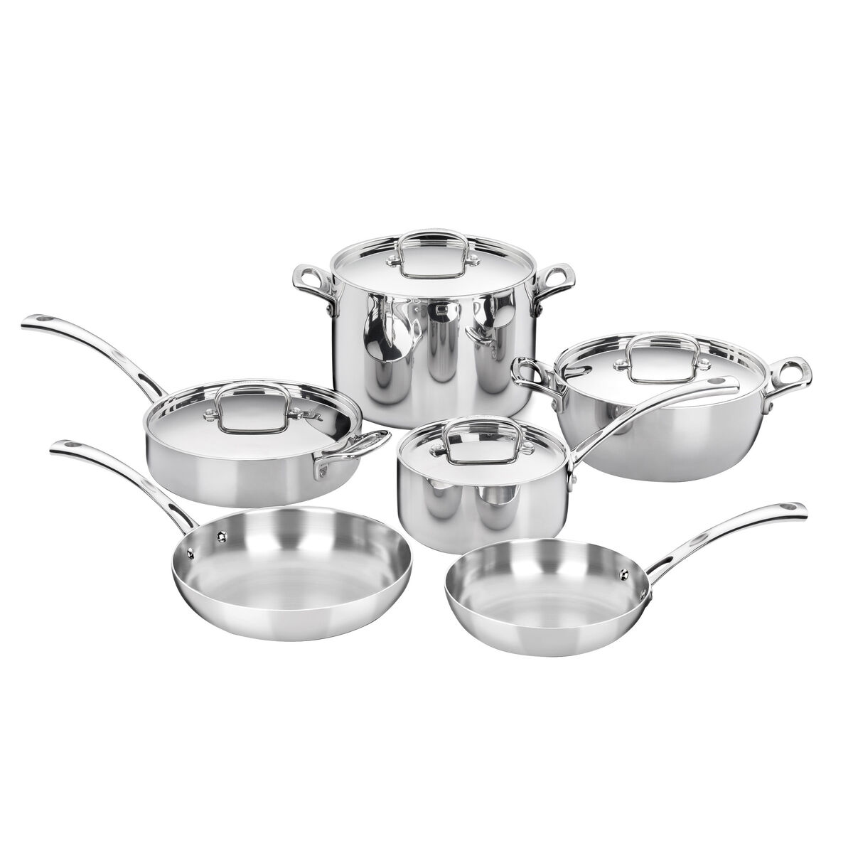French Classic Tri-Ply Stainless Cookware 10 Piece Set