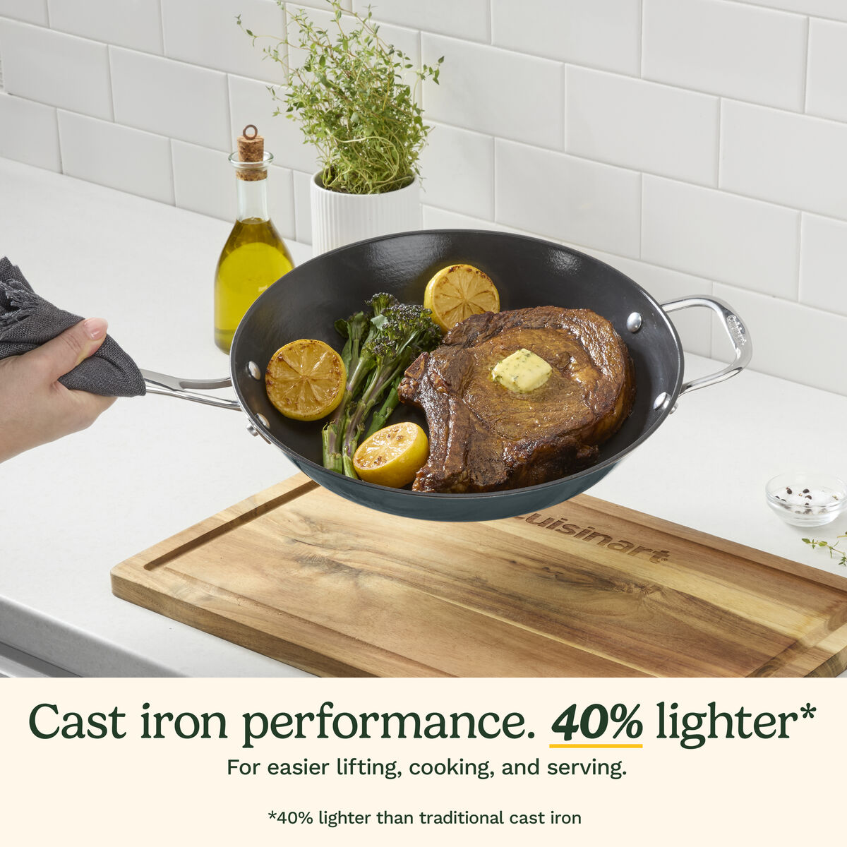 CastLite&trade; Ceramic Nonstick 12" Skillet with Helper Handle 3
