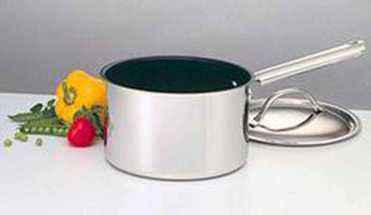 Discontinued Stainless Steel Stick Free 1.5 Qt. Saucepan with Cover 1