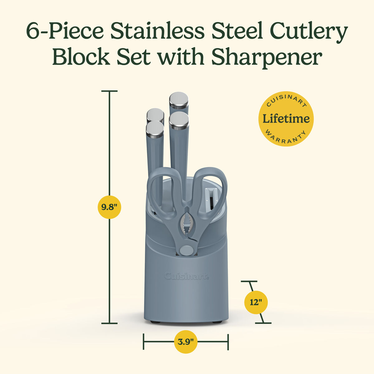 Artisan Elite Stainless Steel Cutlery 6 Piece Knife Block Set 7