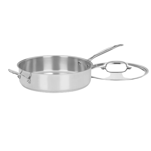 Chef's Classic™ Stainless 5.5 Quart Sauté Pan with Helper Handle & Cover