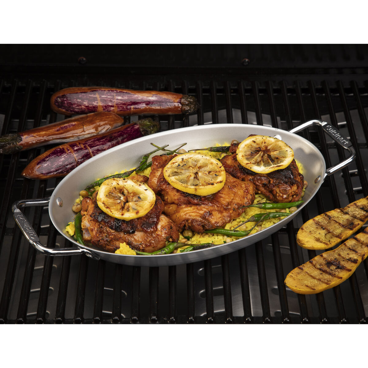 13" x 8" Non-Stick Oval Grilling Pan 6