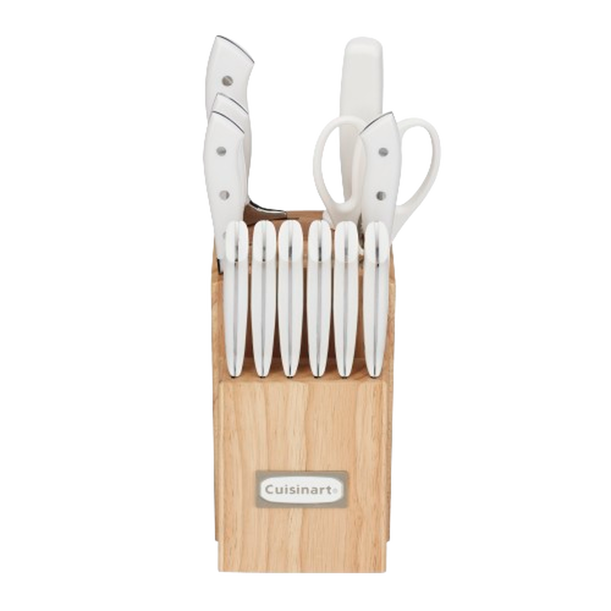 Discontinued 13pc White Triple Rivet Knife Block Set - Cuisinart