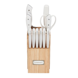 Discontinued 13pc White Triple Rivet Knife Block Set 2
