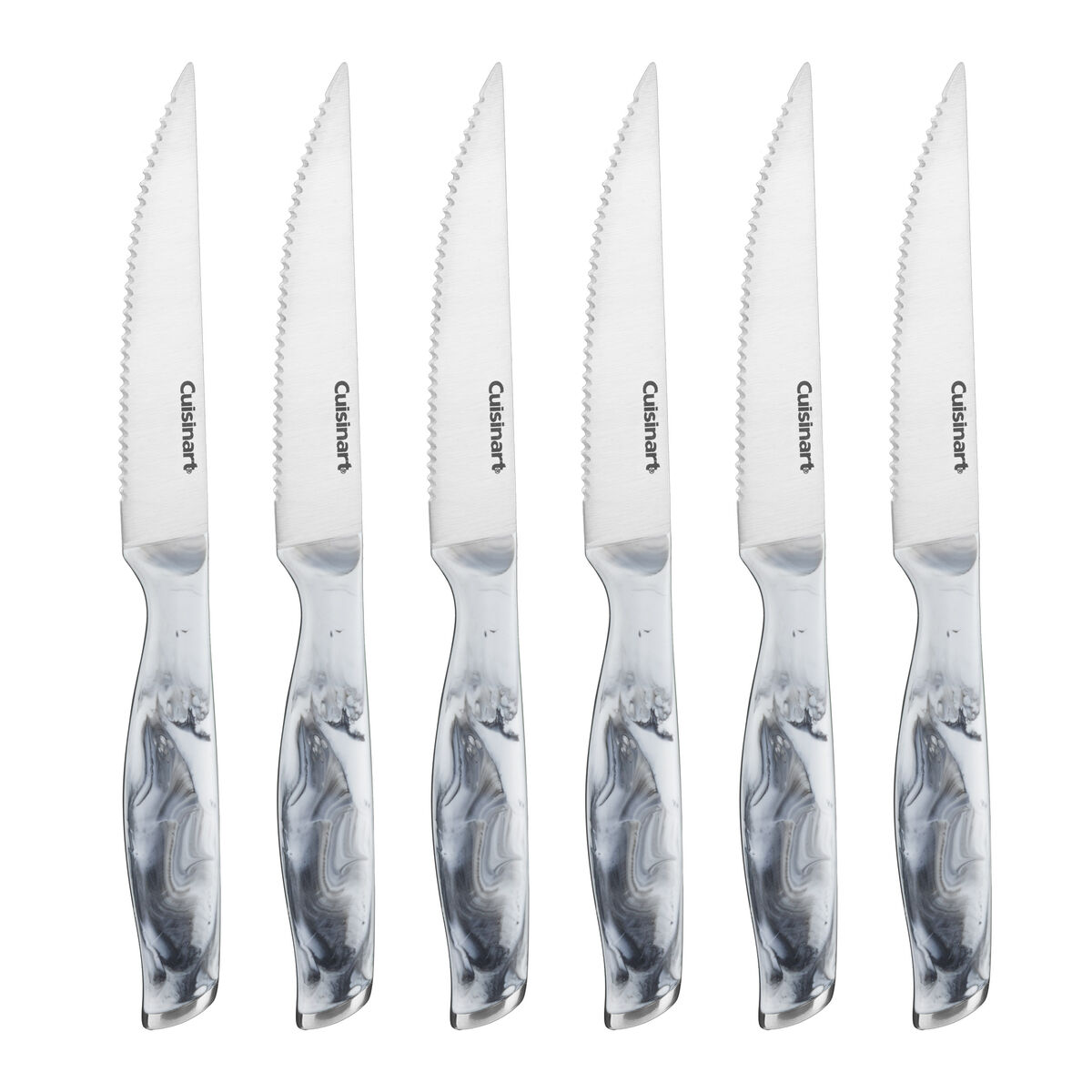 Discontinued 6 piece White Marble Steak Knife Set 1