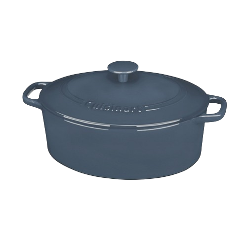 Chef’s Classic Enameled Cast Iron Cookware 5.5 Quart Oval Covered Casserole