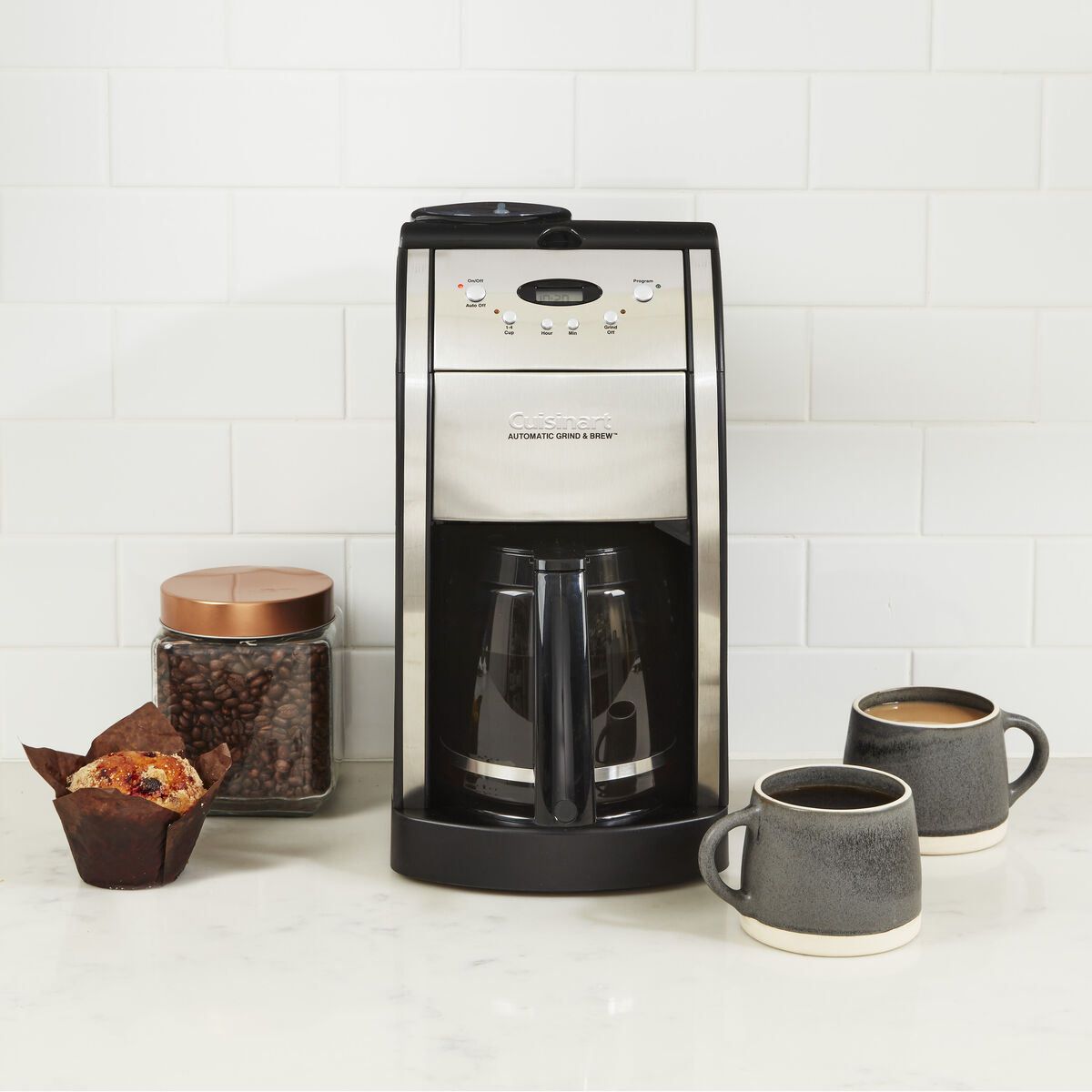 Discontinued Grind & Brew 12 Cup Automatic Coffeemaker with Brushed Metal Italian Styling 3