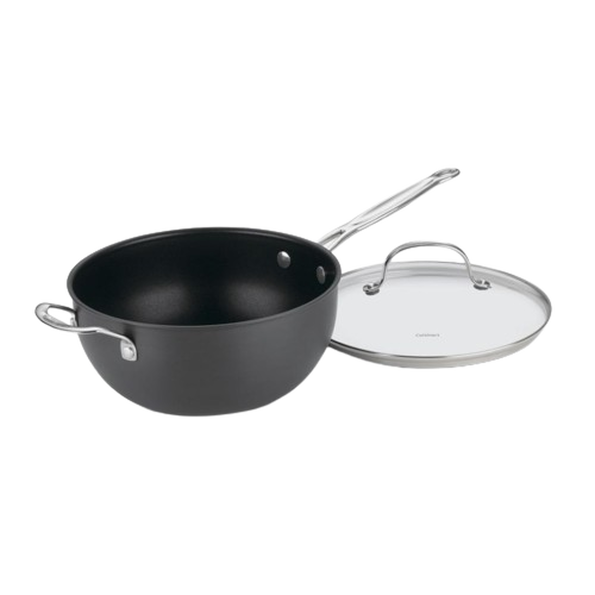 Discontinued Chef's Classic&trade; Nonstick Hard Anodized 4 Quart Chef's Pan with Helper Handle & Cover 1