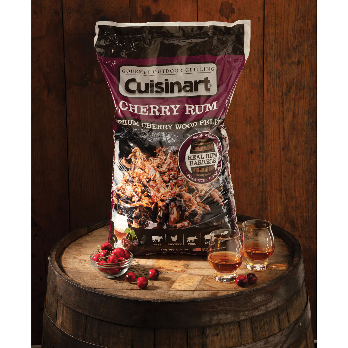 Discontinued Premium Cherry Rum BBQ Smoking Pellets - 20 lb Bag