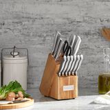 15pc Elite Series Stainless Steel Block Set with Acacia Block