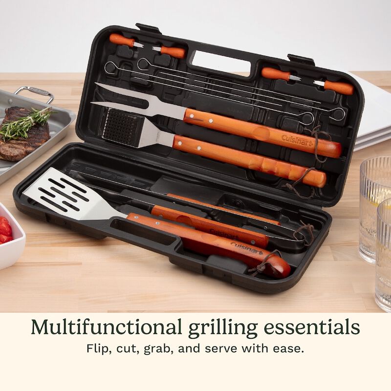 Wooden Handle Tool Set (13-Piece) | Cuisinart Grilling Tools and Sets
