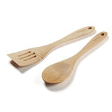 GreenGourmet&reg; Maple Wood 2-Pc Tool Set (Slotted Turner & Solid Spoon) 2