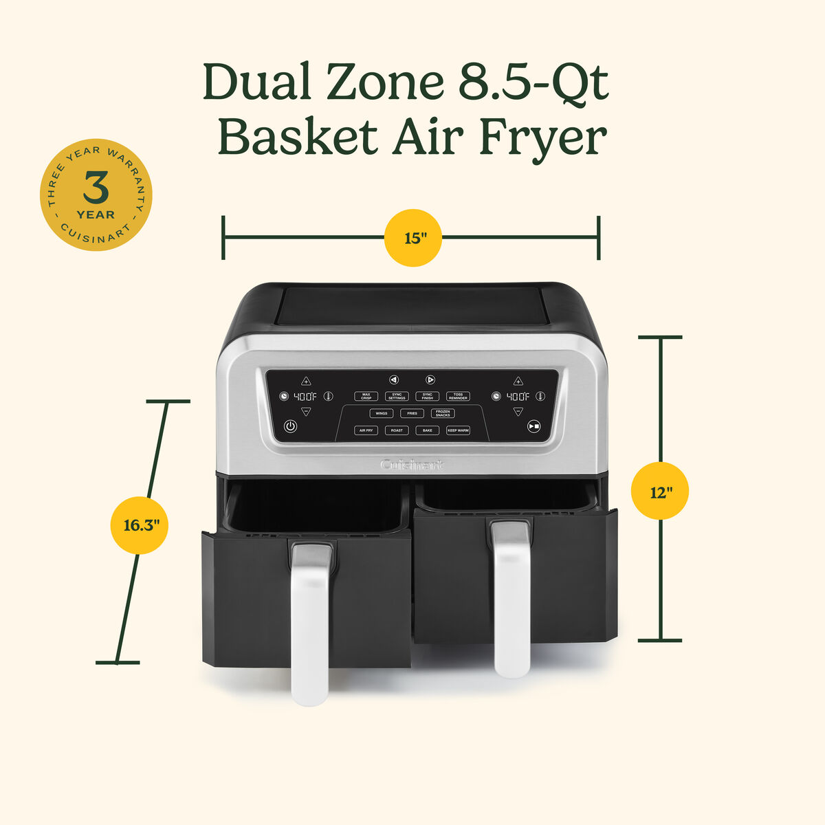 8.5-qt Dual Basket Air Fryer 9