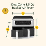 8.5-qt Dual Basket Air Fryer 9