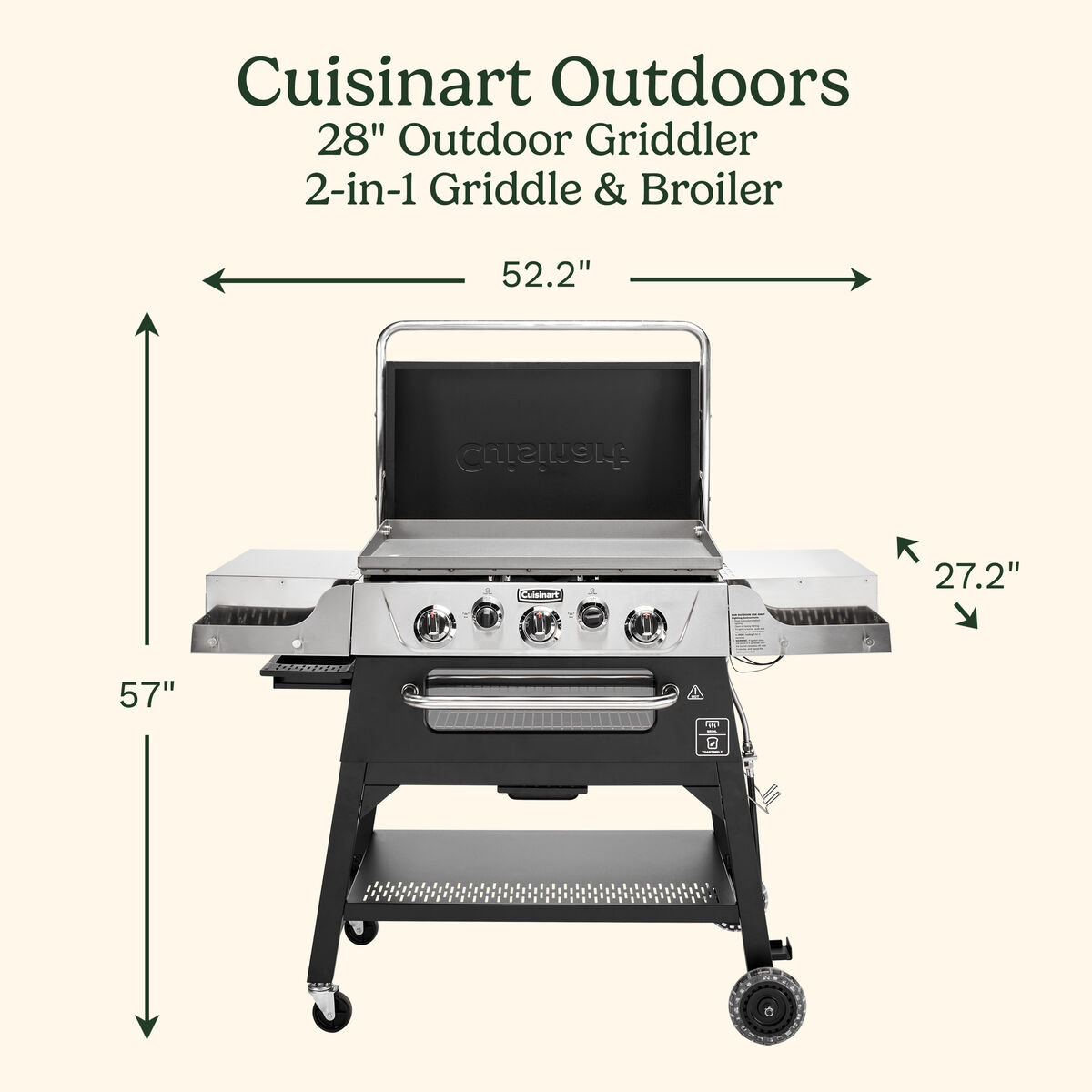 28" Outdoor Griddler&trade; - 2-in-1 Griddle & Broiler