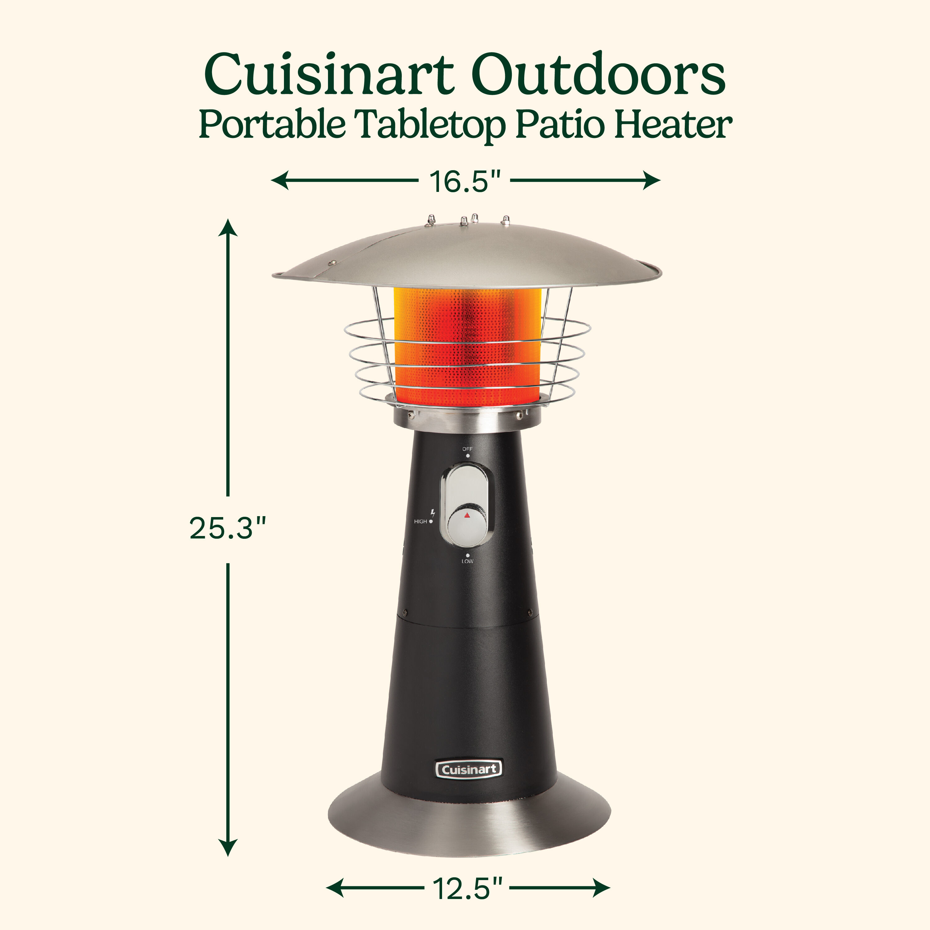 Portable Tabletop Patio Heater Cuisinart Heaters Fire Pits